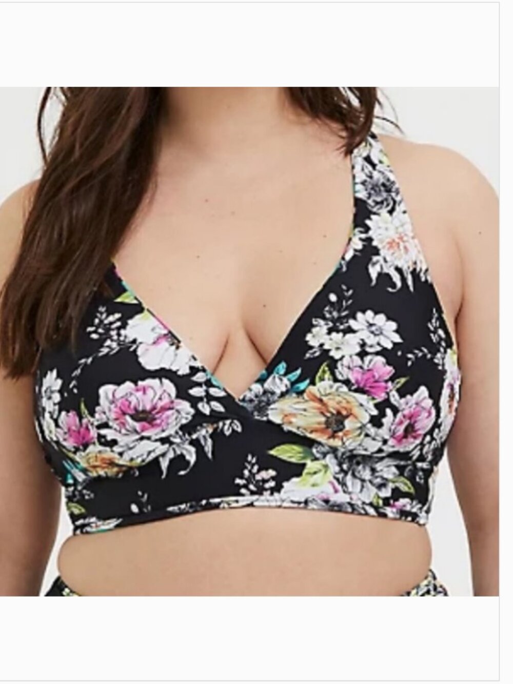 Torrid Floral & Stripe Reversible Bikini Top - Picture 4 of 12